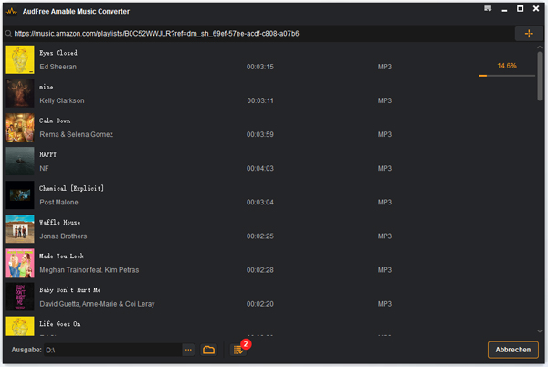 konvertieren von unlimited amazon music