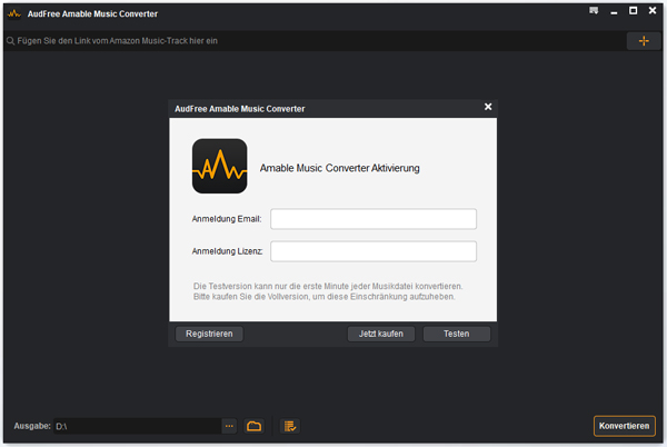 amable music converter registrieren