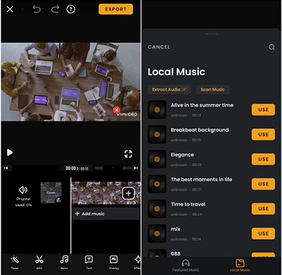 musik von spotify zu video auf vivavideo android hinzufügen