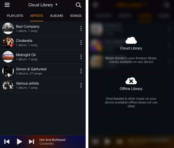 cloud library auf amazon music