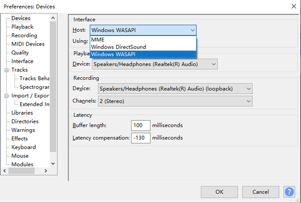 einstellungen in audacity vornehmen