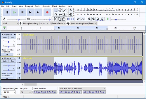 audacity audioaufnahme schnittstelle