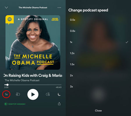 spotify podcast wiedergabegeschwindigkeit auf dem handy ändern