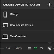 chromecast als zielgerät für tidal auswählen