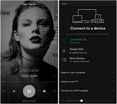 connect alexa device on spotify app