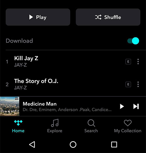 tidal album auf handys herunterladen