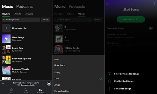 wo lädt spotify musik auf android herunter