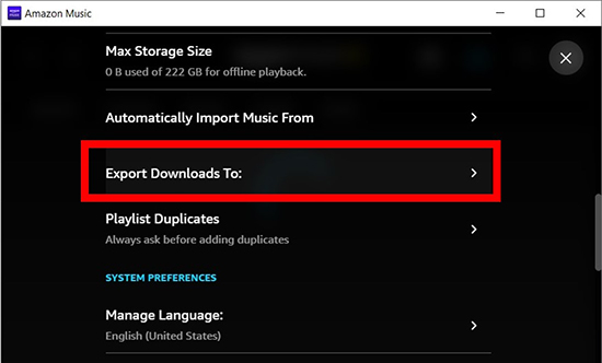 amazon music exportieren downloads nach