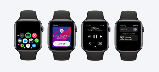 funktionen der spotify apple watch