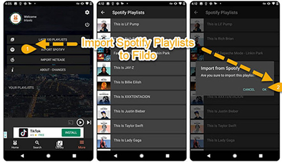 spotify playlist mit fildo auf android synchronisieren