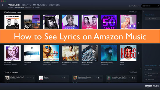 texte auf amazon music sehen