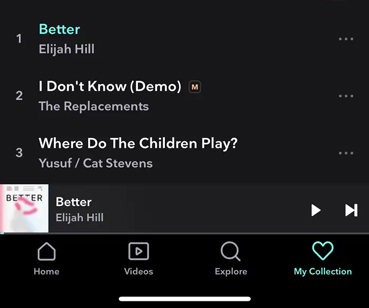 songs oder wiedergabelisten von tidal auswählen