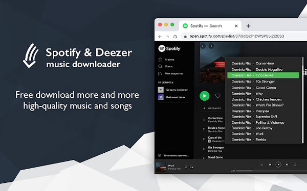 spotify deezer music downloader chrome erweiterung