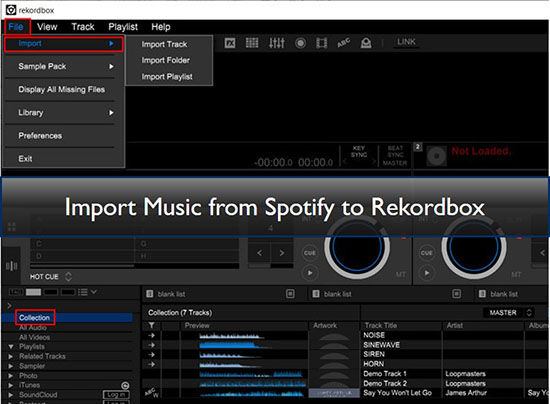 Importieren von musik von spotify zu rekordbox