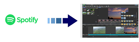 spotify muisk zu videopad video editor hinzufügen