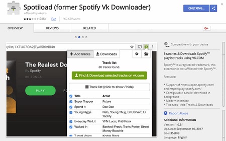 spotiload spotify ripper chrome