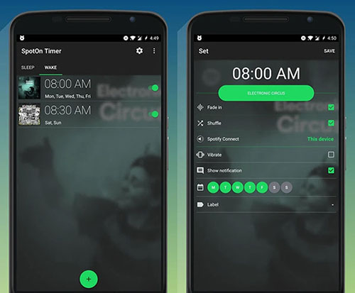 spotify sleep and wake timer