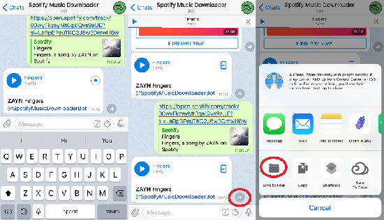 musik auf spotify auf iphone mit telegram herunterladen