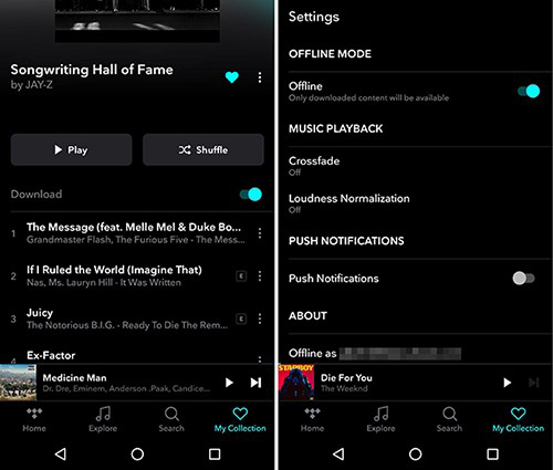 tidal offline auf dem handy anhören