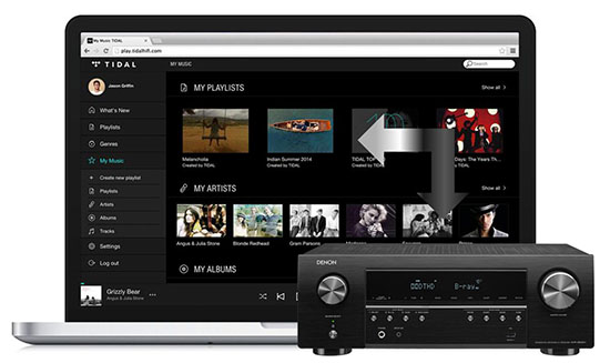 tidal auf denon receiver
