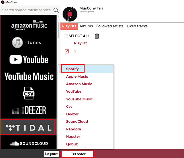 tidal playlist zu spotify importieren musconv