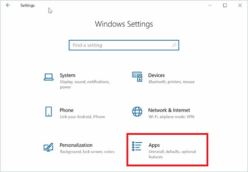 windows einstellungen apps